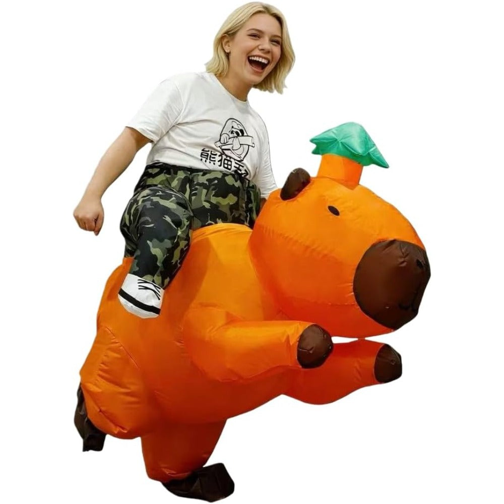 Capybara Costume for Adult, Funny Inflatable Ride On Capybara Costume Blow up Suits for Party Cosplay Halloween Costumes
