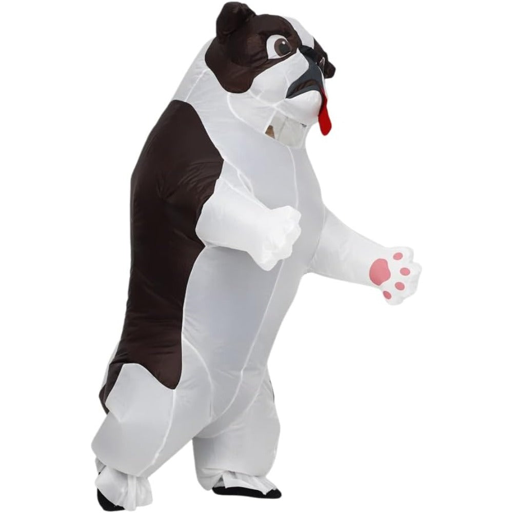 Funny Inflatable Costume for Adult Blow up Bullydog Costume Halloween Party Puppy Dog Cosplay Costume Onesie