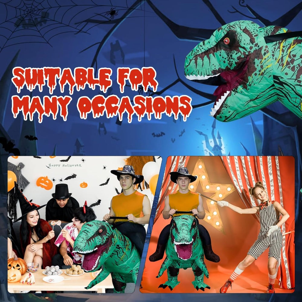 Inflatable Dinosaur Costumes for Adult T-REX Ride on Halloween Costume Funny Dino Blow up Costume
