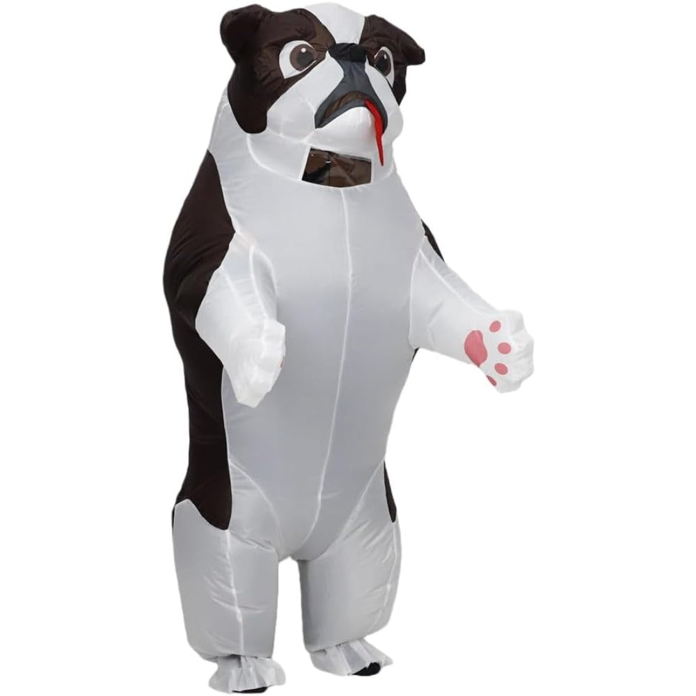 Funny Inflatable Costume for Adult Blow up Bullydog Costume Halloween Party Puppy Dog Cosplay Costume Onesie