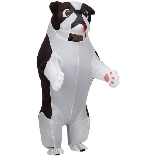 Funny Inflatable Costume for Adult Blow up Bullydog Costume Halloween Party Puppy Dog Cosplay Costume Onesie