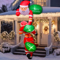 8FT Christmas Hanging Inflatable Climbing Santa Claus with Built-in LED Lights, Large Blow Up Xmas Decoration for Indoor Outdoor Yard Garden Lawn Holiday Party Decor
