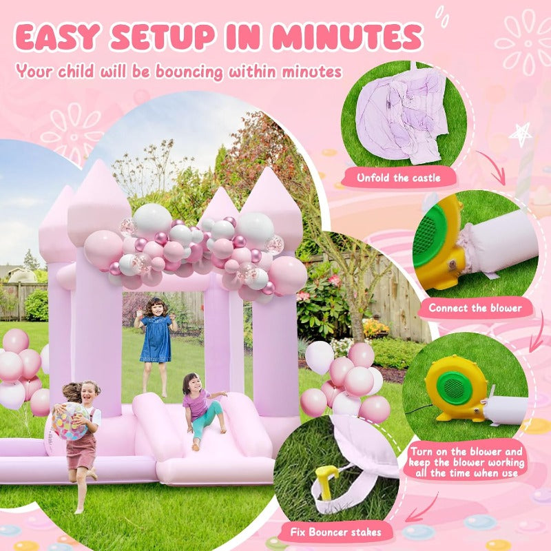 Indoor- & Outdoor-Hüpfburg mit großem Bällebad für Hochzeiten und Kindergeburtstage