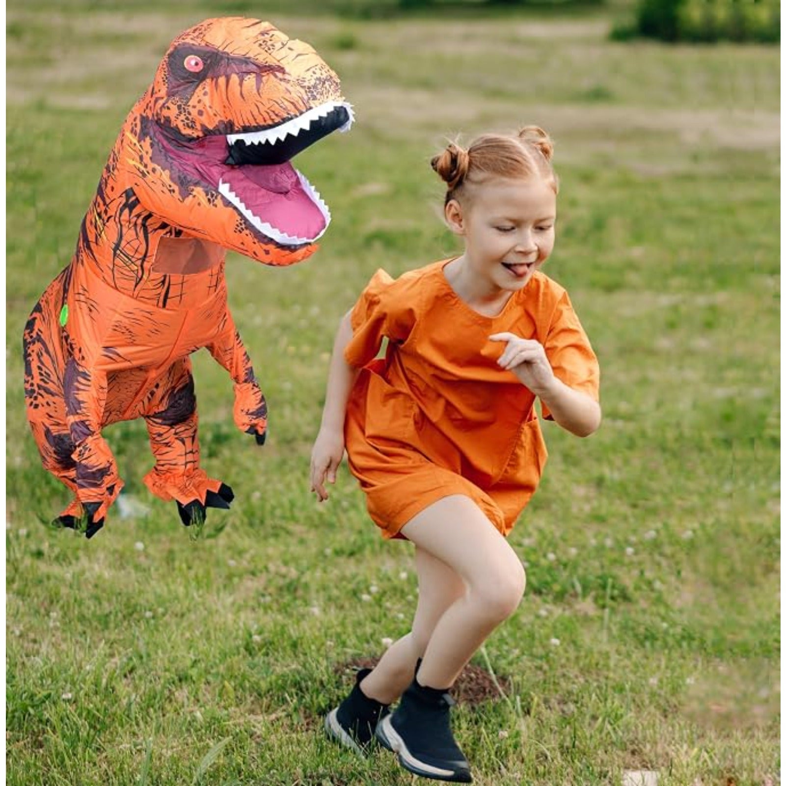 Inflatable Dinosaur Costume for Adults, Funny T-Rex Blow Up Costume for Halloween, Cosplay, Party, Parade, Carnival Dress Up Outfit
