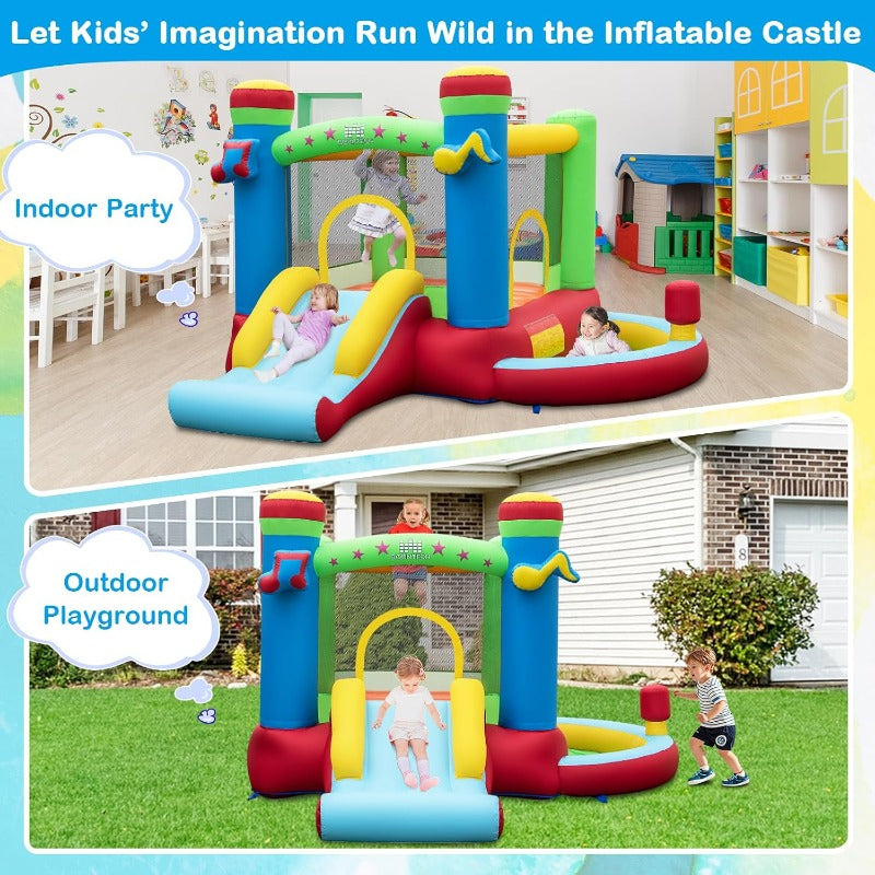 Inflatable Bounce House with Ball Pit, Bouncy House for Kids 3-12 Indoor Outdoor