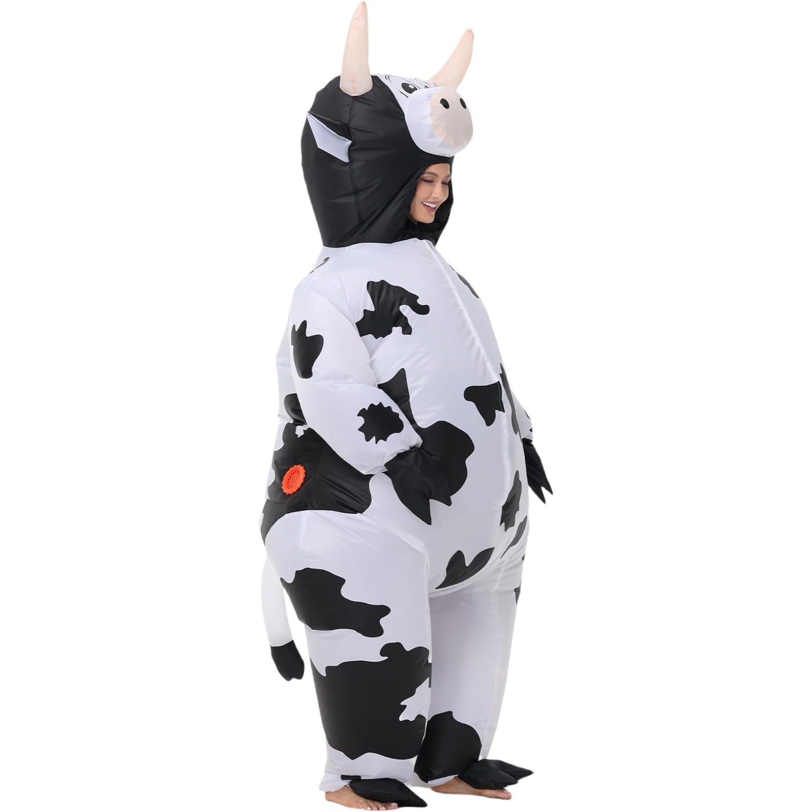 Inflatable Cow Costume, Funny Blow Up Animal Suit for Adults, Halloween Cosplay Outfit for Party, Parade, Carnival, Festival Dress Up