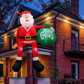 8FT Christmas Inflatable Climbing Santa with Built-in LED Lights, Large Outdoor Christmas Yard Decoration, Blow Up Holiday Decor for Indoor Outdoor Lawn Garden Party