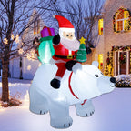 1,80 m aufblasbarer Weihnachtsmann mit Eisbär und Tannenbaum