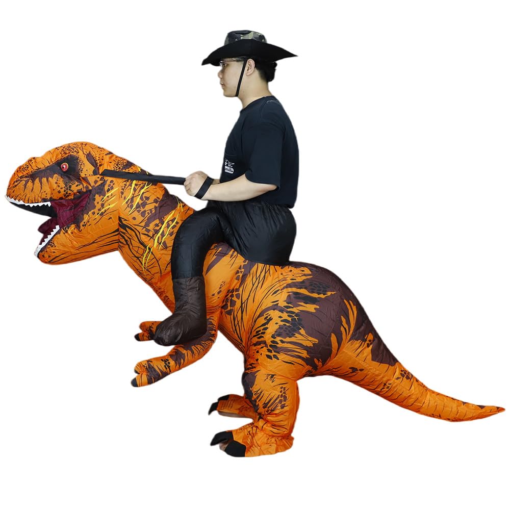 Inflatable Dinosaur Costumes for Adult T-REX Ride on Halloween Costume Funny Dino Blow up Costume