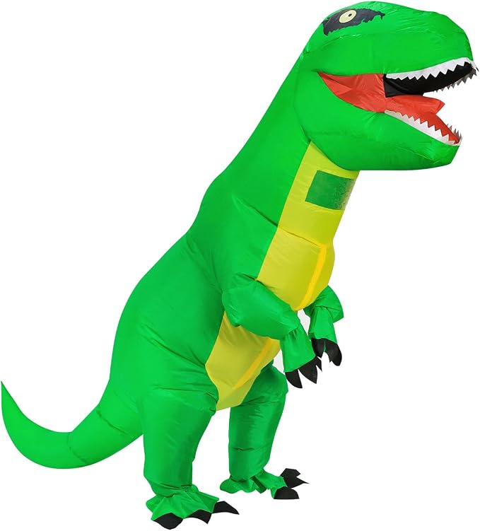 Inflatable Dinosaur Costume for Adults, Funny T-Rex Blow Up Costume for Halloween, Cosplay, Party, Parade, Carnival Dress Up Outfit