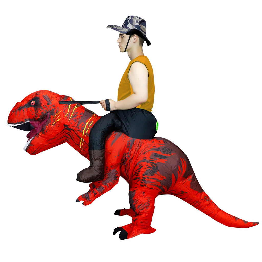 Inflatable Dinosaur Costumes for Adult T-REX Ride on Halloween Costume Funny Dino Blow up Costume