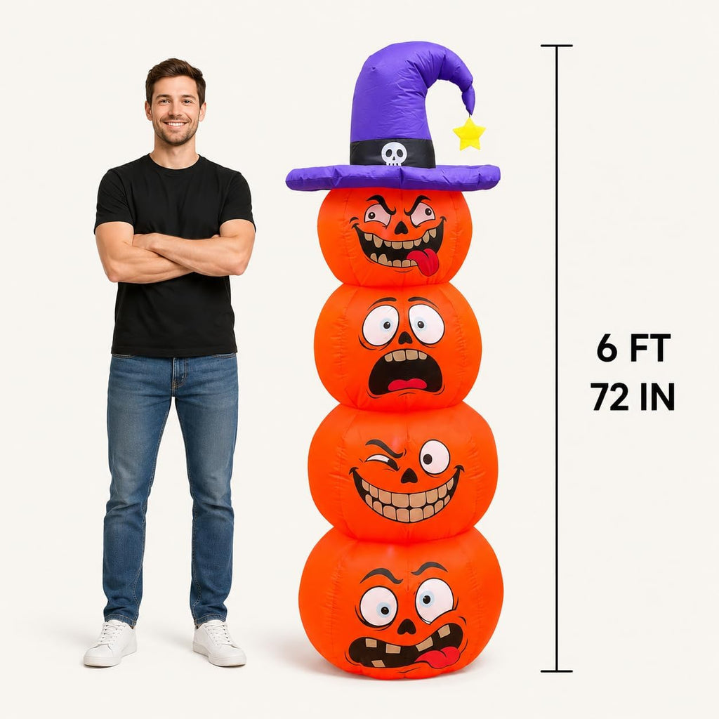 183 cm aufblasbare Halloween-Kürbisstapel
