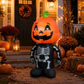 4FT Halloween Inflatable Skull Pumpkin Decoration with LED Lights