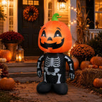 4FT Halloween Inflatable Skull Pumpkin Decoration with LED Lights