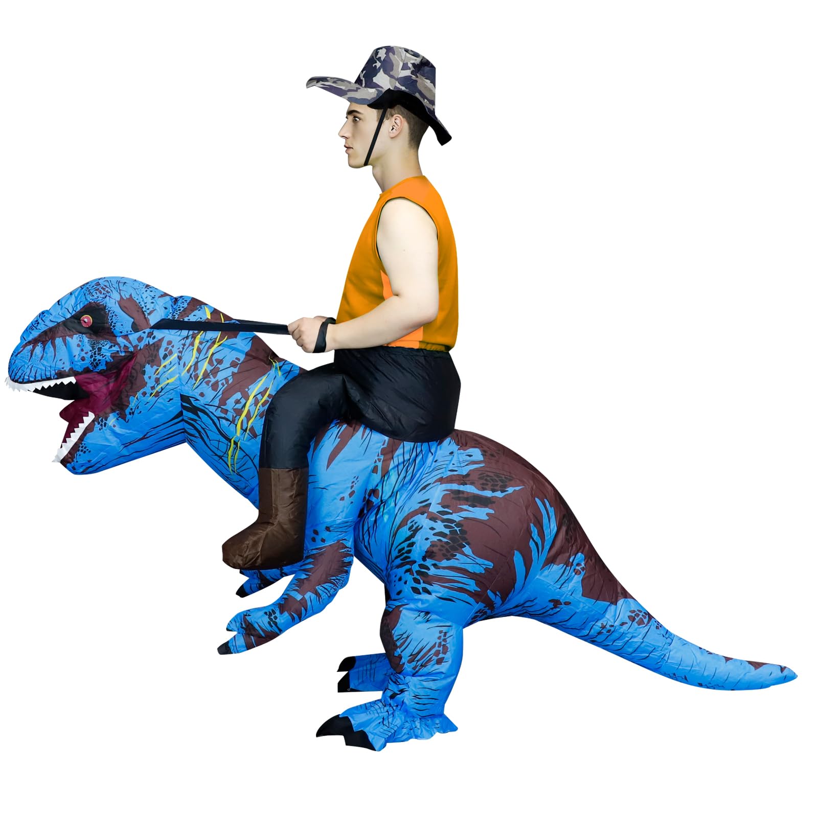 Inflatable Dinosaur Costumes for Adult T-REX Ride on Halloween Costume Funny Dino Blow up Costume