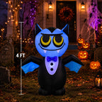 4FT Halloween Inflatable Vampire Bat Decoration with LED Lights