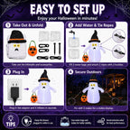 4FT Halloween Inflatable Ghost Holding Pumpkin Lantern with LED Lights