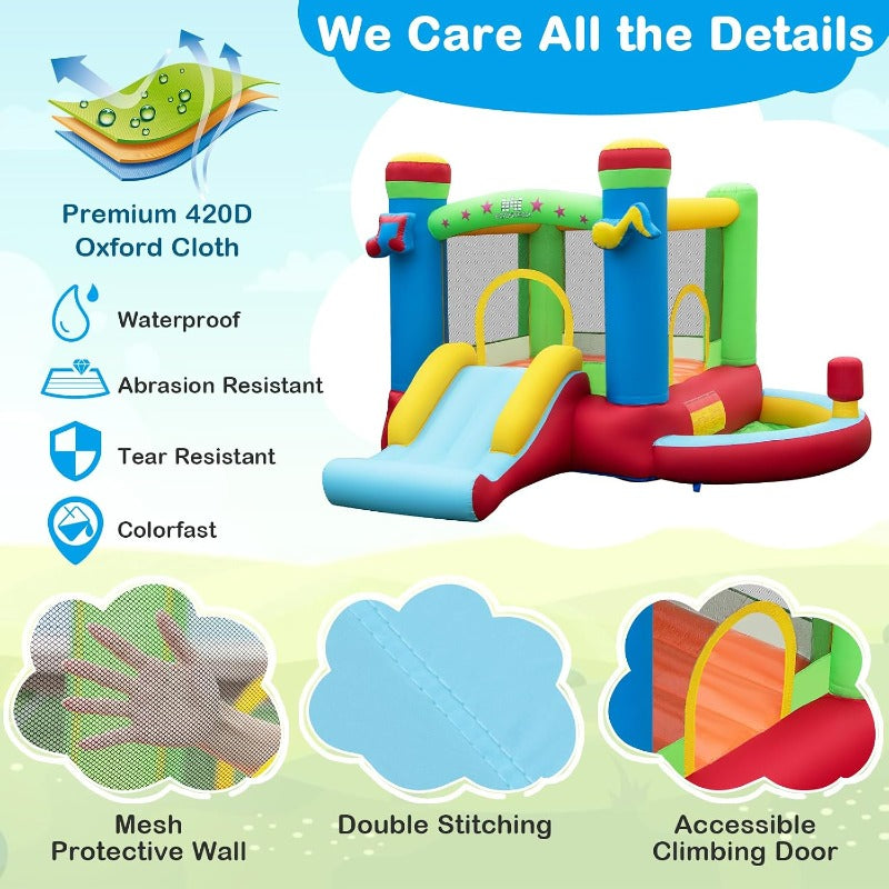 Inflatable Bounce House with Ball Pit, Bouncy House for Kids 3-12 Indoor Outdoor