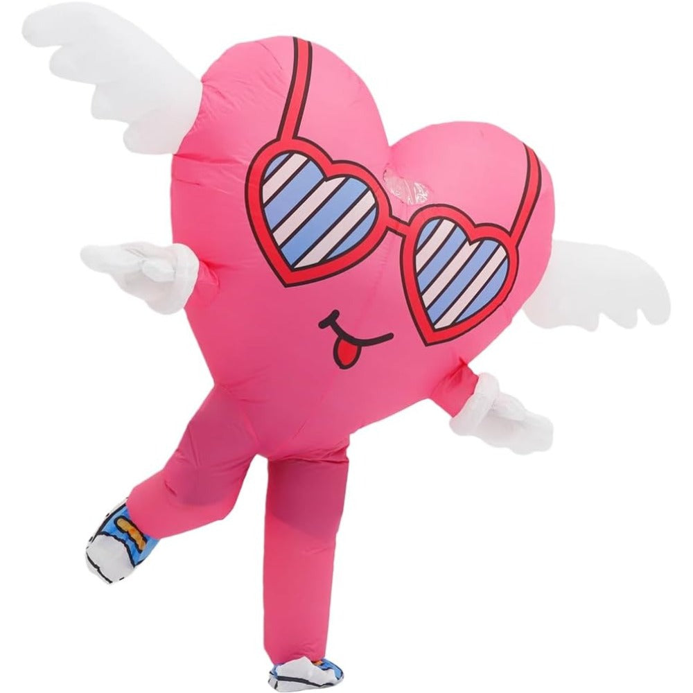 Inflatable Love Heart Costume with Wings for Adults, Funny Blow Up Angel Wing Love Costume for Valentine's Day, Proposal,Party to express LOVE