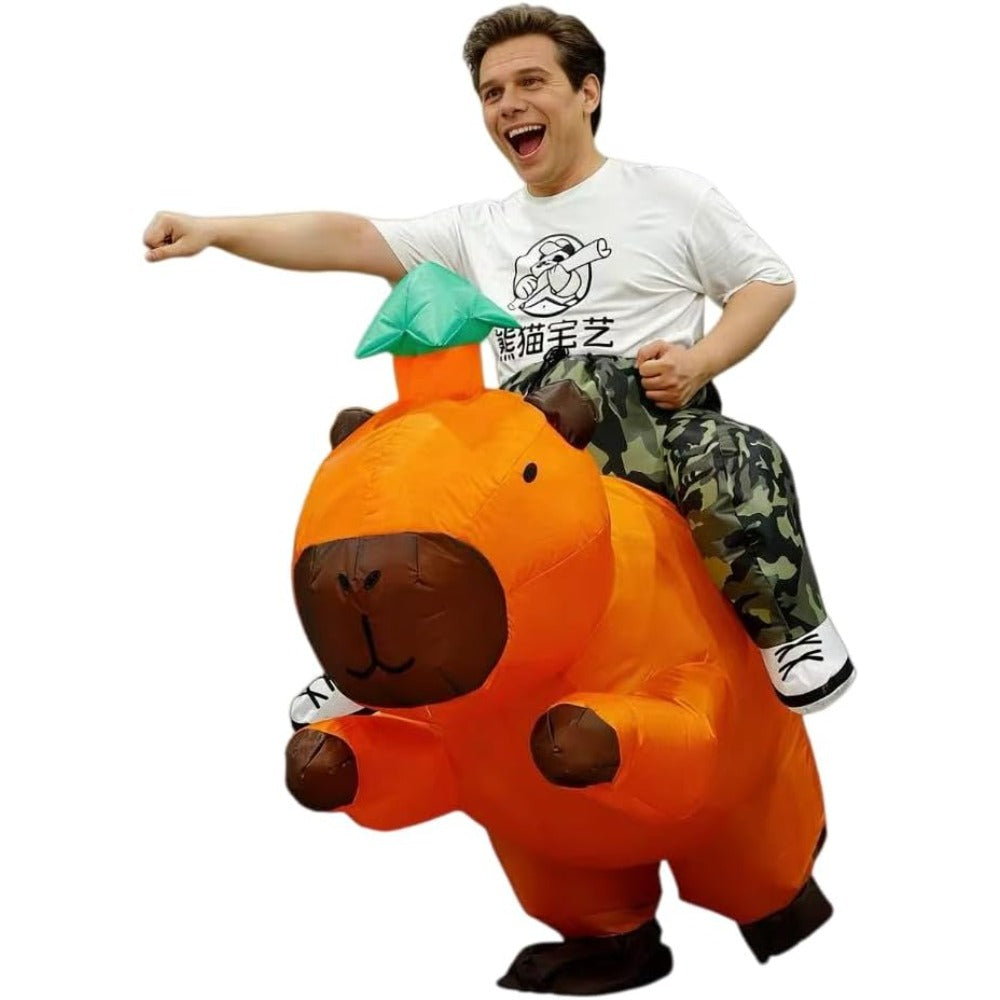 Capybara Costume for Adult, Funny Inflatable Ride On Capybara Costume Blow up Suits for Party Cosplay Halloween Costumes