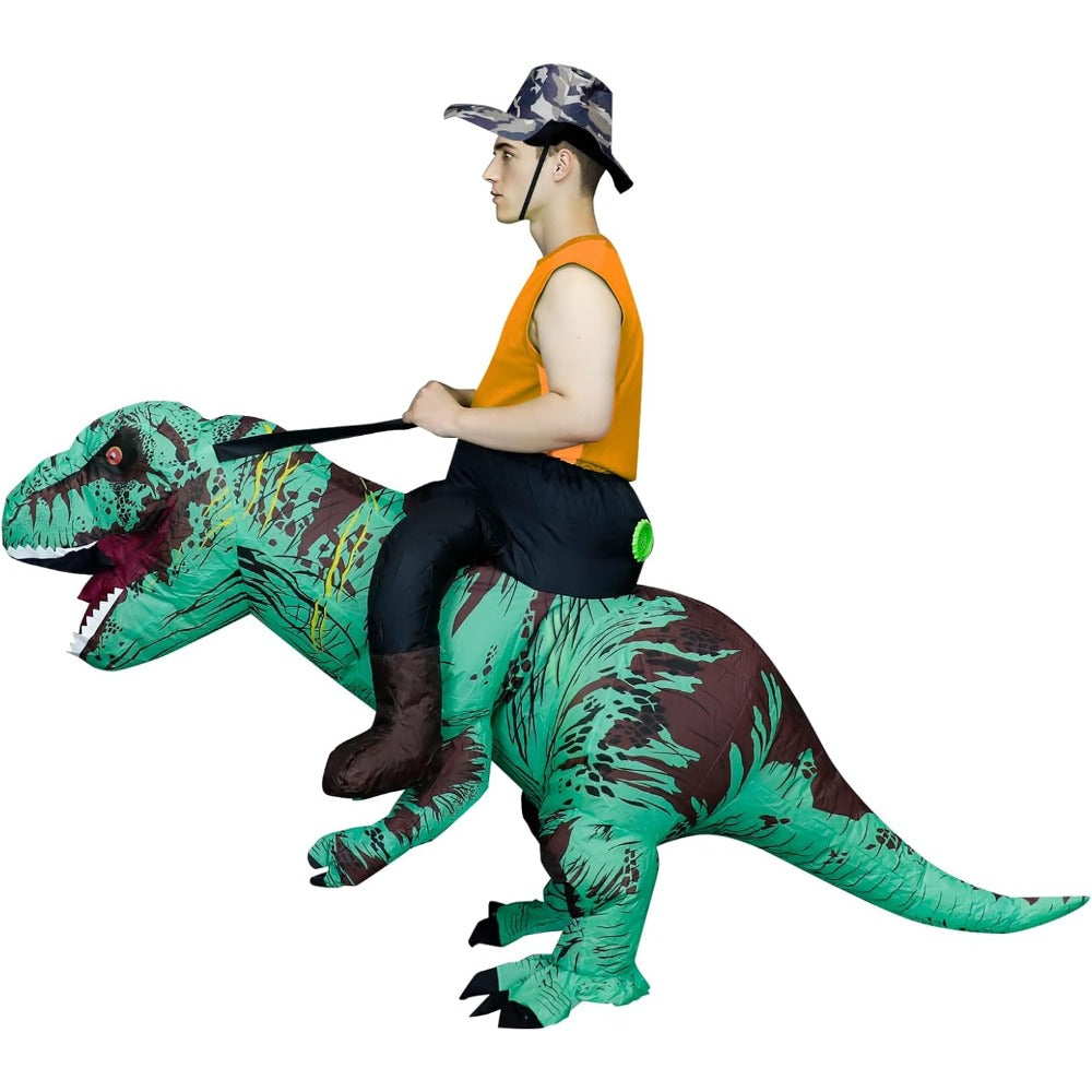 Inflatable Dinosaur Costumes for Adult T-REX Ride on Halloween Costume Funny Dino Blow up Costume