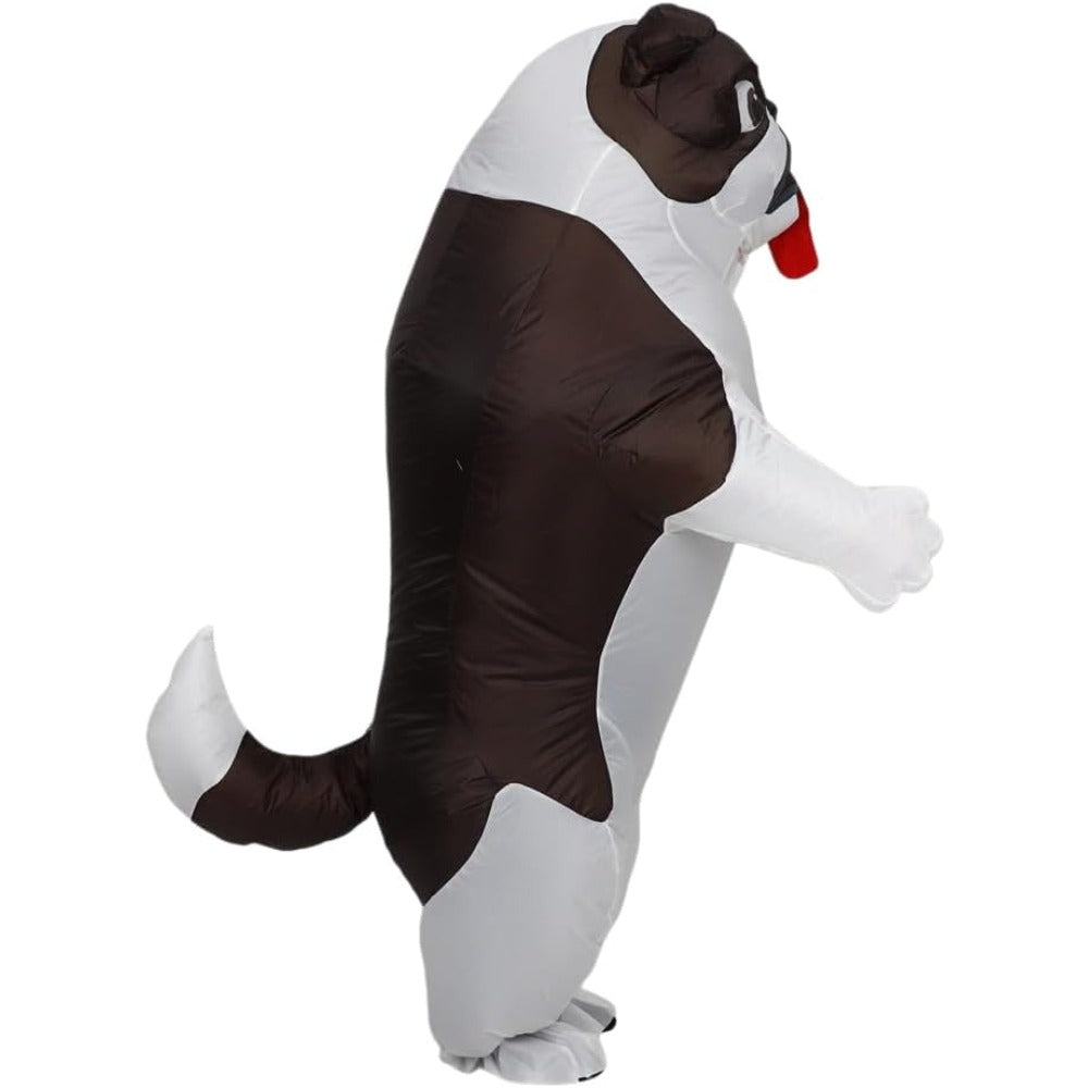 Funny Inflatable Costume for Adult Blow up Bullydog Costume Halloween Party Puppy Dog Cosplay Costume Onesie