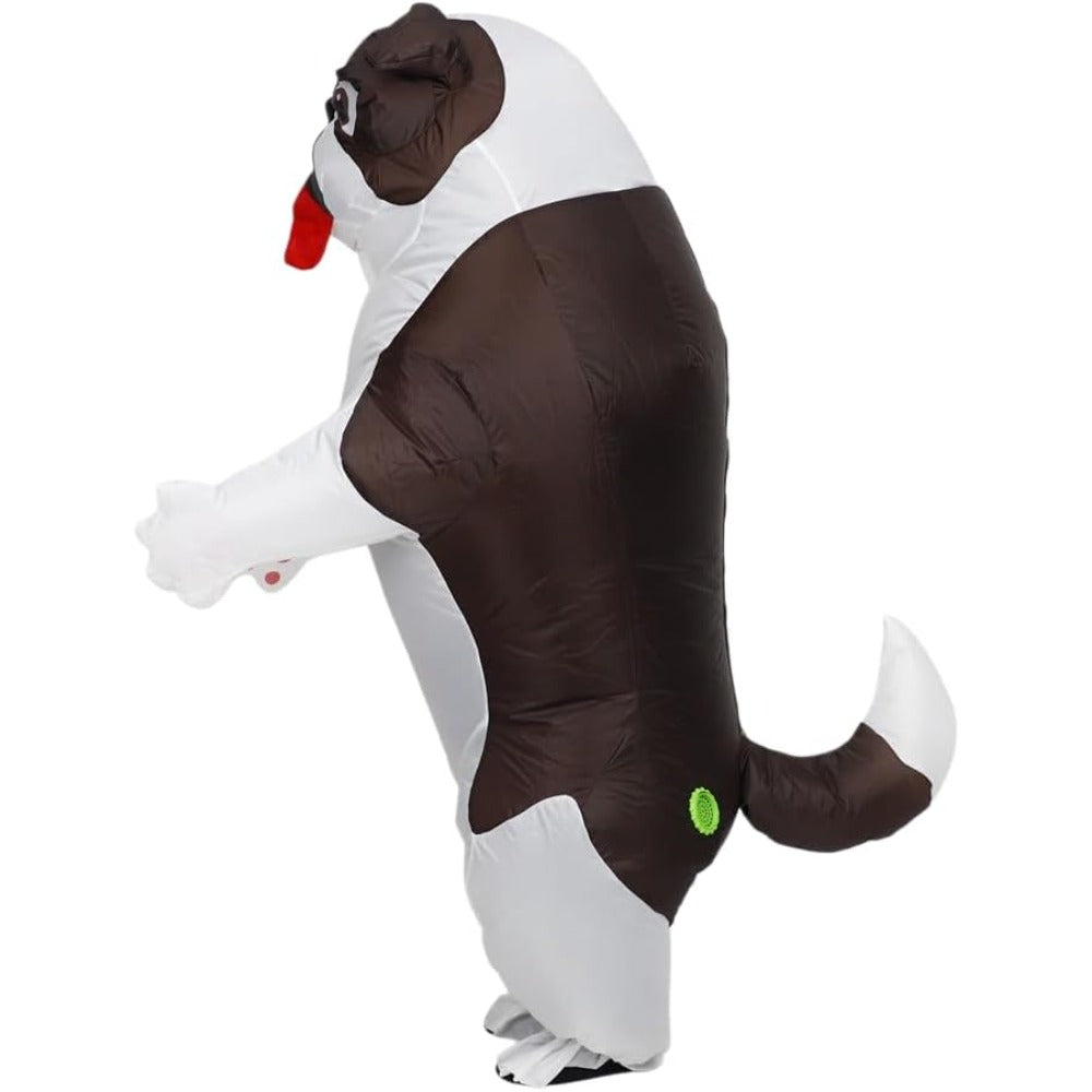 Funny Inflatable Costume for Adult Blow up Bullydog Costume Halloween Party Puppy Dog Cosplay Costume Onesie
