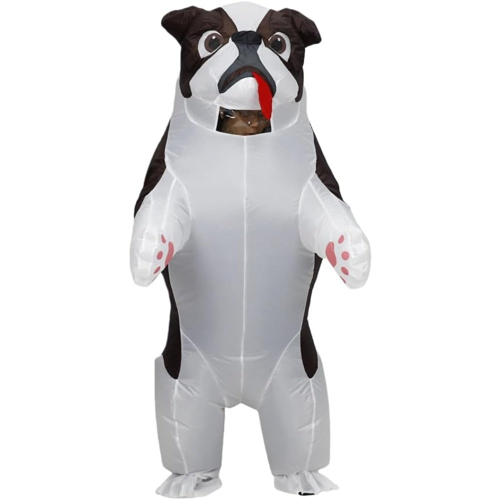 Funny Inflatable Costume for Adult Blow up Bullydog Costume Halloween Party Puppy Dog Cosplay Costume Onesie