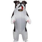 Lustiges aufblasbares Kostüm für Erwachsene, aufblasbares Bullydog-Kostüm, Halloween-Party, Welpen-Cosplay-Kostüm, Einteiler