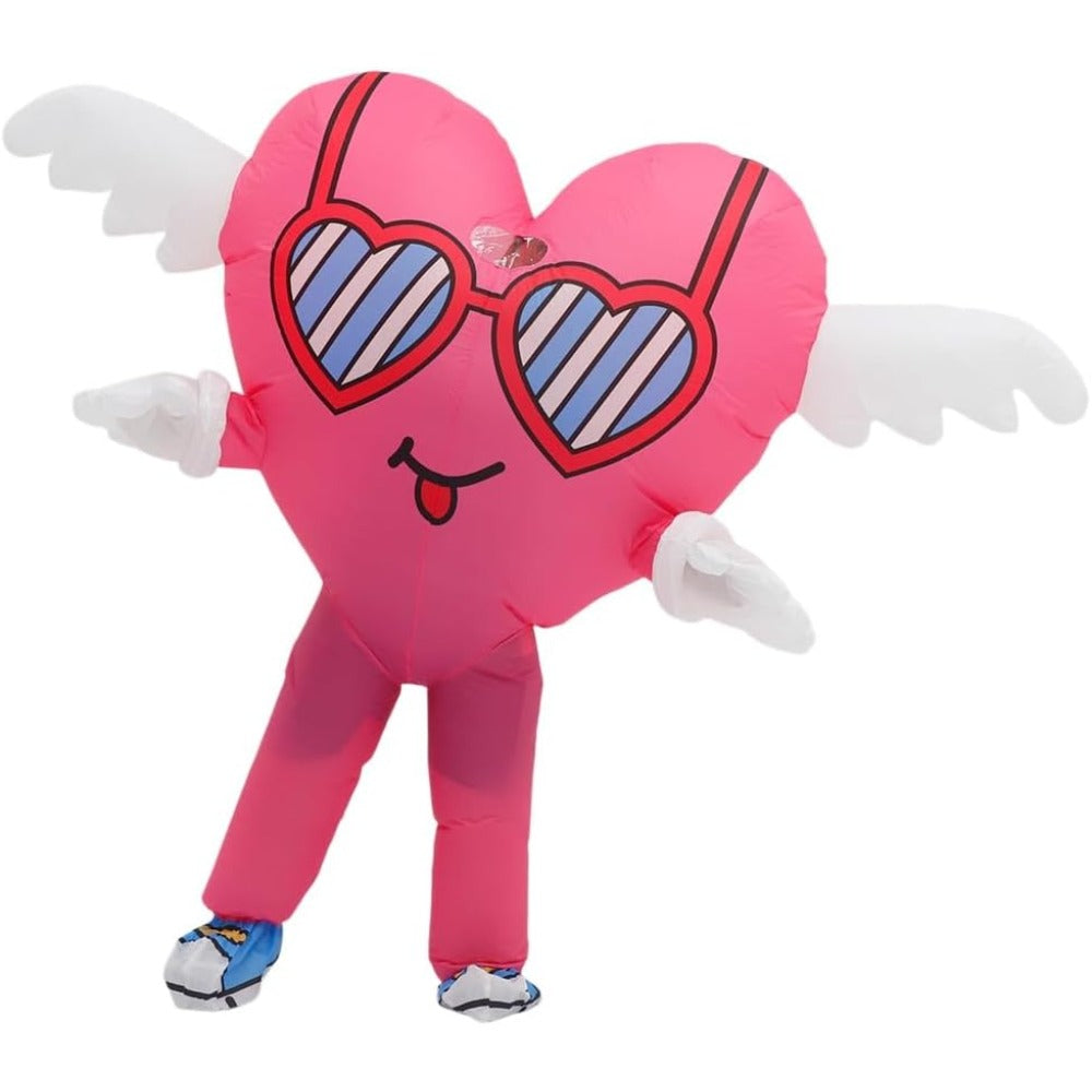Inflatable Love Heart Costume with Wings for Adults, Funny Blow Up Angel Wing Love Costume for Valentine's Day, Proposal,Party to express LOVE