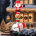 8FT Hanging Christmas Inflatable Decoration, Climbing Santa Claus with Reindeer and Snowman, Made of Thick Waterproof Polyester for Roof Tree Beam Indoor Outdoor Party Decor