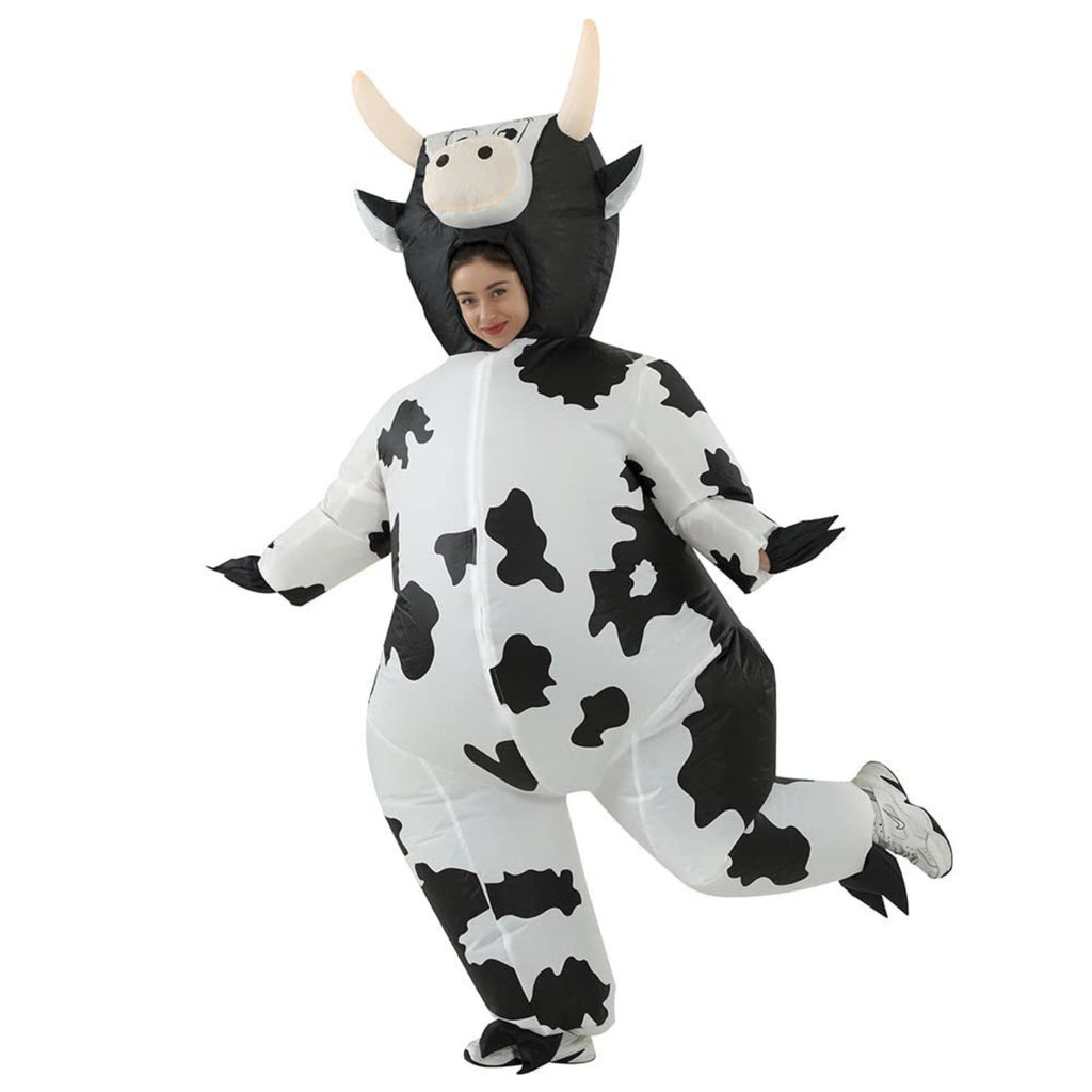 Inflatable Cow Costume, Funny Blow Up Animal Suit for Adults, Halloween Cosplay Outfit for Party, Parade, Carnival, Festival Dress Up
