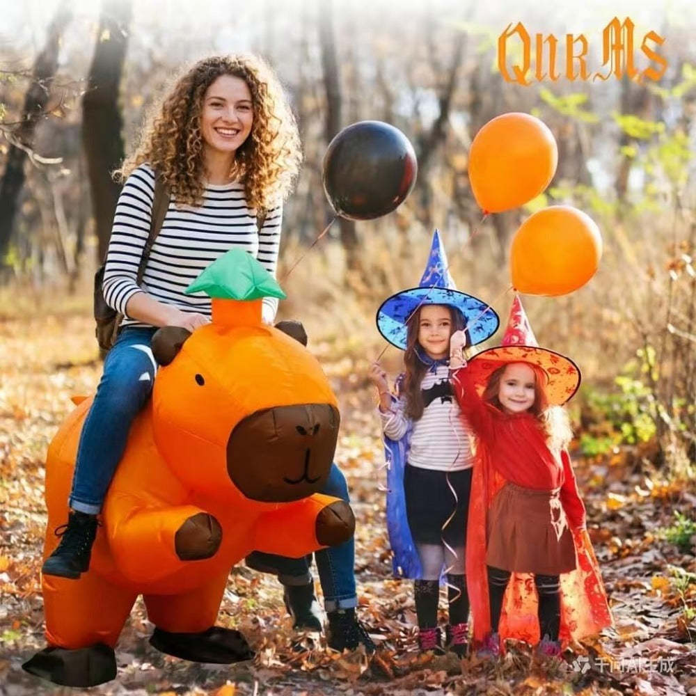 Capybara Costume for Adult, Funny Inflatable Ride On Capybara Costume Blow up Suits for Party Cosplay Halloween Costumes