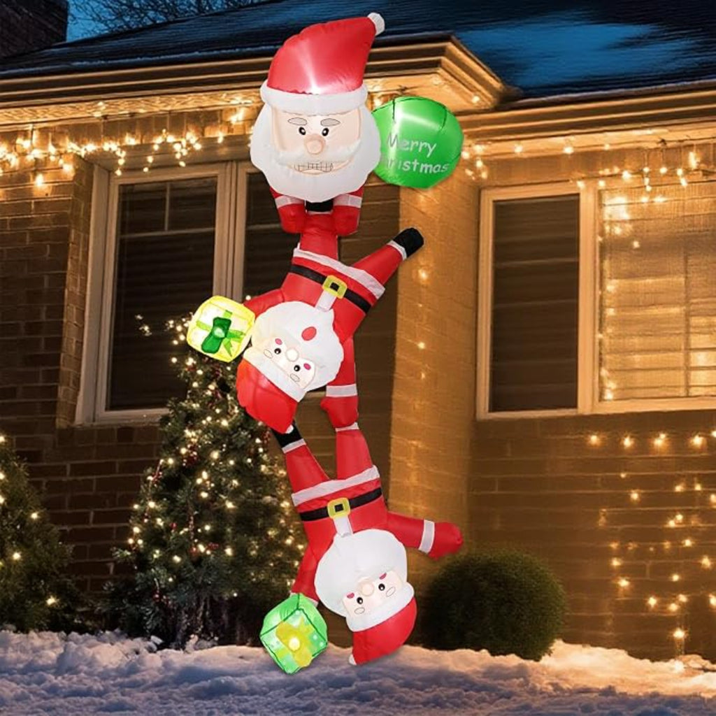 8FT Long Christmas Inflatable Decoration with Built-in LED Lights, Large Blow Up Holiday Yard Decor for Indoor Outdoor Lawn Garden Christmas Party