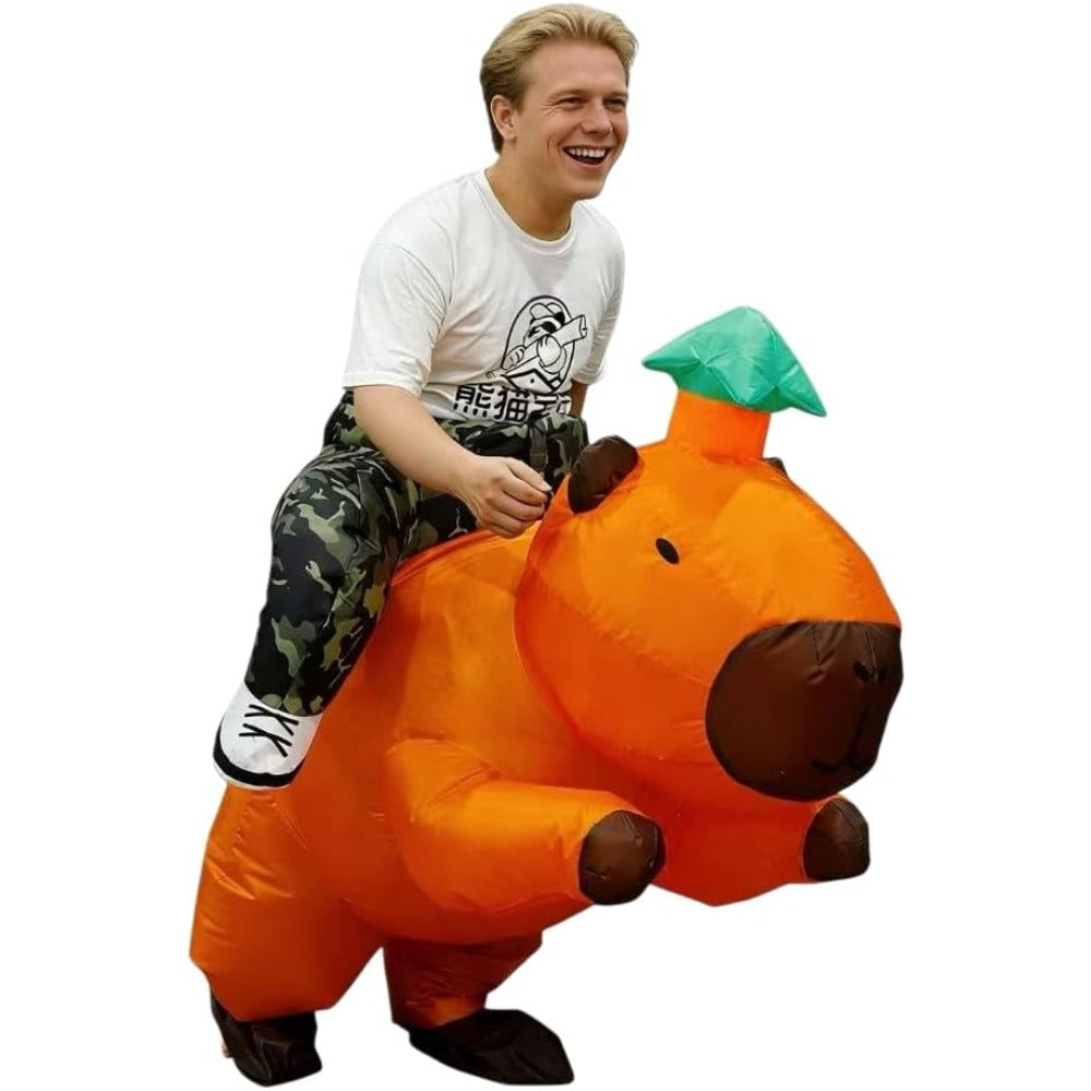 Capybara Costume for Adult, Funny Inflatable Ride On Capybara Costume Blow up Suits for Party Cosplay Halloween Costumes