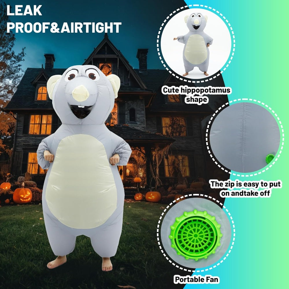 Inflatable Mouse Costume for Adult Blow up Mouse Costume Funny Halloween Party Cosplay Costume Suit