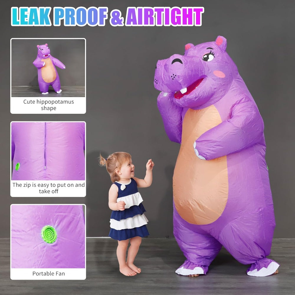 Inflatable Hippo Costume Adult Halloween Inflatable Costumes Funny inflatable Halloween Costumes (5.0ft-6.2ft to wear)