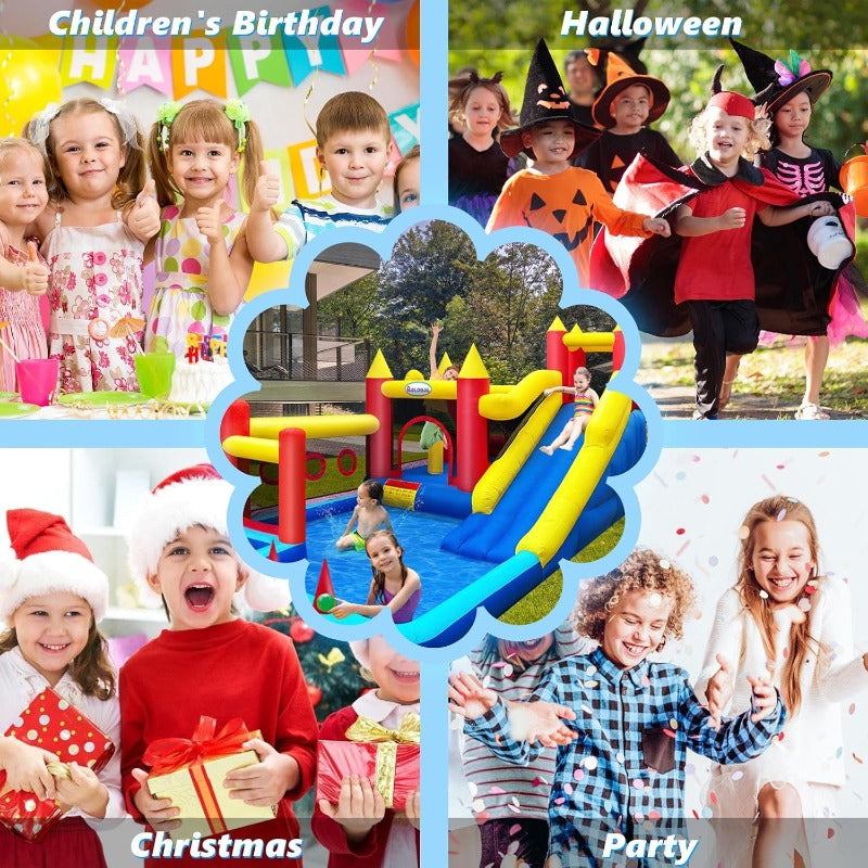 Bounce House, Inflatable Bouncer with Air Blower for Kids 3-10