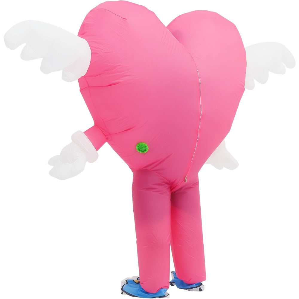 Inflatable Love Heart Costume with Wings for Adults, Funny Blow Up Angel Wing Love Costume for Valentine's Day, Proposal,Party to express LOVE
