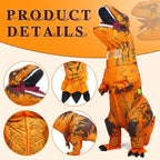 Aufblasbares Dinosaurier-Kostüm für Erwachsene, T-Rex-Kostüm für Erwachsene, aufblasbares T-Rex-Kostüm, Halloween-Kostüme für Damen