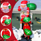 2,40 m großer aufblasbarer Weihnachts-Weihnachtsmann zum Aufhängen mit integrierter LED-Beleuchtung